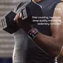 Y68 1.3 inch IPS Screen Smart Watch, IP67 Waterproof, Support Heart Rate Monitoring / Blood Pressure Monitoring / Sedentary Reminder / Sleep Monitoring (Silver+Black)