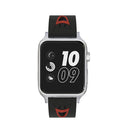 For Apple Watch Series 3 & 2 & 1 38mm Fashion Smiling Face Pattern Silicone Watch Band (Black+Red)