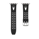 For Apple Watch Series 3 & 2 & 1 38mm Fashion Smiling Face Pattern Silicone Watch Band (Black+Gray)
