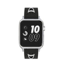 For Apple Watch Series 3 & 2 & 1 38mm Fashion Smiling Face Pattern Silicone Watch Band (Black+White)