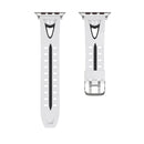For Apple Watch Series 3 & 2 & 1 38mm Fashion Smiling Face Pattern Silicone Watch Band(White)