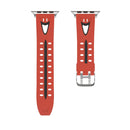 For Apple Watch Series 3 & 2 & 1 38mm Fashion Smiling Face Pattern Silicone Watch Band(Red)