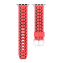 For Apple Watch Series 3 & 2 & 1 38mm Fashion Fishbone Pattern Silicone Watch Band(Red)