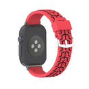 For Apple Watch Series 3 & 2 & 1 38mm Fashion Fishbone Pattern Silicone Watch Band(Red)