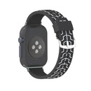 For Apple Watch Series 3 & 2 & 1 38mm Fashion Fishbone Pattern Silicone Watch Band (Black+White)