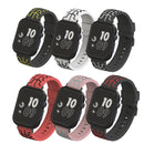 For Apple Watch Series 3 & 2 & 1 38mm Fashion Fishbone Pattern Silicone Watch Band (Black+Yellow)