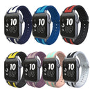 For Apple Watch Series 3 & 2 & 1 38mm Fashion Double Stripes Pattern Silicone Watch Band (Black+Red)