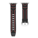 For Apple Watch Series 3 & 2 & 1 38mm Fashion Electrocardiogram Pattern Silicone Watch Band (Black+Red)