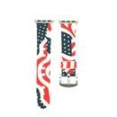 For Apple Watch Series 3 & 2 & 1 38mm Fashion The Old Glory Pattern Silicone Watch Band(White)