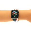 For Apple Watch Series 3 & 2 & 1 38mm Fashion The Old Glory Pattern Silicone Watch Band(White)