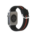 For Apple Watch Series 3 & 2 & 1 42mm Fashion Smiling Face Pattern Silicone Watch Band (Black+Red)