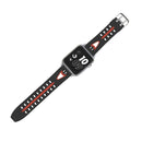 For Apple Watch Series 3 & 2 & 1 42mm Fashion Smiling Face Pattern Silicone Watch Band (Black+Red)