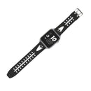 For Apple Watch Series 3 & 2 & 1 42mm Fashion Smiling Face Pattern Silicone Watch Band (Black+White)