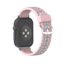 For Apple Watch Series 3 & 2 & 1 42mm Fashion Fishbone Pattern Silicone Watch Band(Pink)