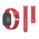 For Apple Watch Series 3 & 2 & 1 42mm Fashion Fishbone Pattern Silicone Watch Band(Red)