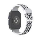 For Apple Watch Series 3 & 2 & 1 42mm Fashion Fishbone Pattern Silicone Watch Band(White)