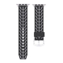 For Apple Watch Series 3 & 2 & 1 42mm Fashion Fishbone Pattern Silicone Watch Band (Black+White)