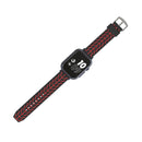 For Apple Watch Series 3 & 2 & 1 42mm Fashion Fishbone Pattern Silicone Watch Band (Black+Red)