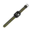 For Apple Watch Series 3 & 2 & 1 42mm Fashion Fishbone Pattern Silicone Watch Band (Black+Yellow)