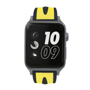 For Apple Watch Series 3 & 2 & 1 42mm Fashion Double Stripes Pattern Silicone Watch Band (Black+Yellow)