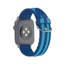 For Apple Watch Series 3 & 2 & 1 42mm Fashion Double Stripes Pattern Silicone Watch Band(Blue)