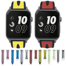 For Apple Watch Series 3 & 2 & 1 42mm Fashion Double Stripes Pattern Silicone Watch Band (Black+Red)