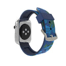 For Apple Watch Series 3 & 2 & 1 42mm Fashion Camouflage Pattern Silicone Watch Band(Blue)
