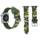 For Apple Watch Series 3 & 2 & 1 42mm Fashion Camouflage Pattern Silicone Watch Band(Green)
