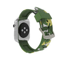 For Apple Watch Series 3 & 2 & 1 42mm Fashion Camouflage Pattern Silicone Watch Band(Green)
