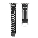 For Apple Watch Series 3 & 2 & 1 42mm Fashion Electrocardiogram Pattern Silicone Watch Band (Black+White)