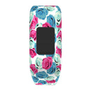 Flower Pattern Silicone Sport Watch Band for Garmin Vivofit JR, Size: Small(Blue + Red)