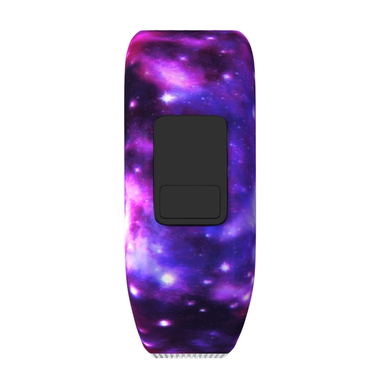 Nebula Pattern Silicone Sport Watch Band for Garmin Vivofit JR, Size: Small(Purple)