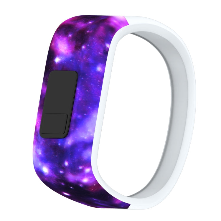 Nebula Pattern Silicone Sport Watch Band for Garmin Vivofit JR, Size: Small(Purple)