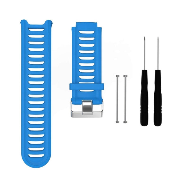 Solid Color Silicone Watch Band for Garmin Forerunner 910XT(Blue)