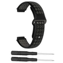 Double Colour Silicone Sport Watch Band for Garmin Forerunner 220 / Approach S5 / S20(Black Grey)