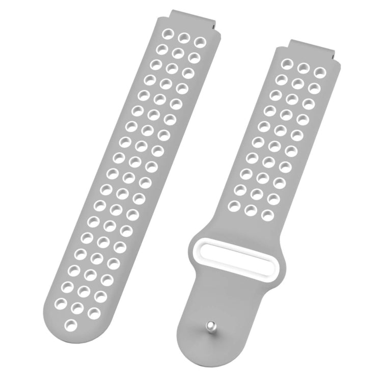 Double Colour Silicone Sport Watch Band for Garmin Forerunner 220 / Approach S5 / S20(Grey White)