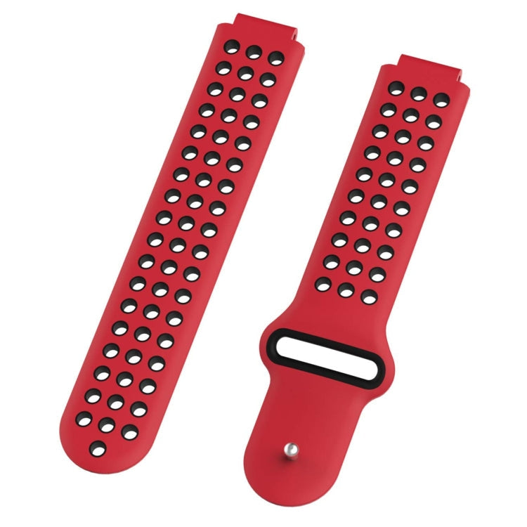 Double Colour Silicone Sport Watch Band for Garmin Forerunner 220 / Approach S5 / S20(Red + Black)