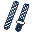 Double Colour Silicone Sport Watch Band for Garmin Forerunner 220 / Approach S5 / S20(White Blue)