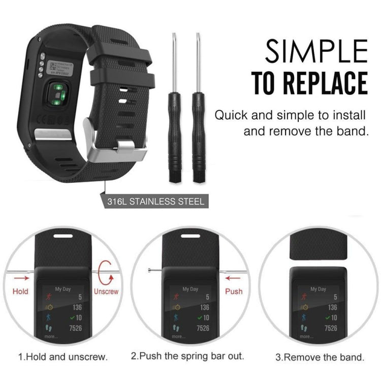 Silicone Sport Watch Band for Garmin Vivoactive HR(Blue)