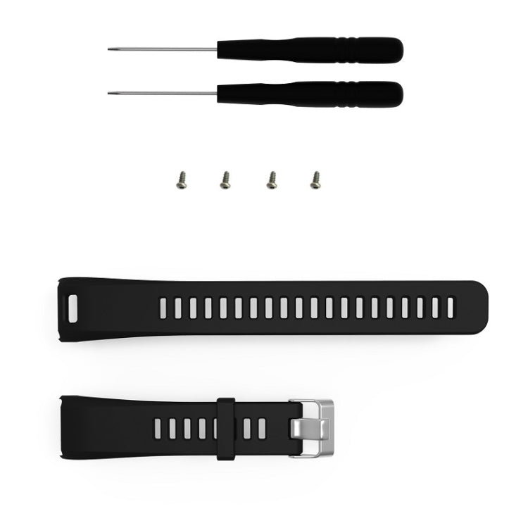 Silicone Sport Watch Band for Garmin Vivosmart HR(Black)