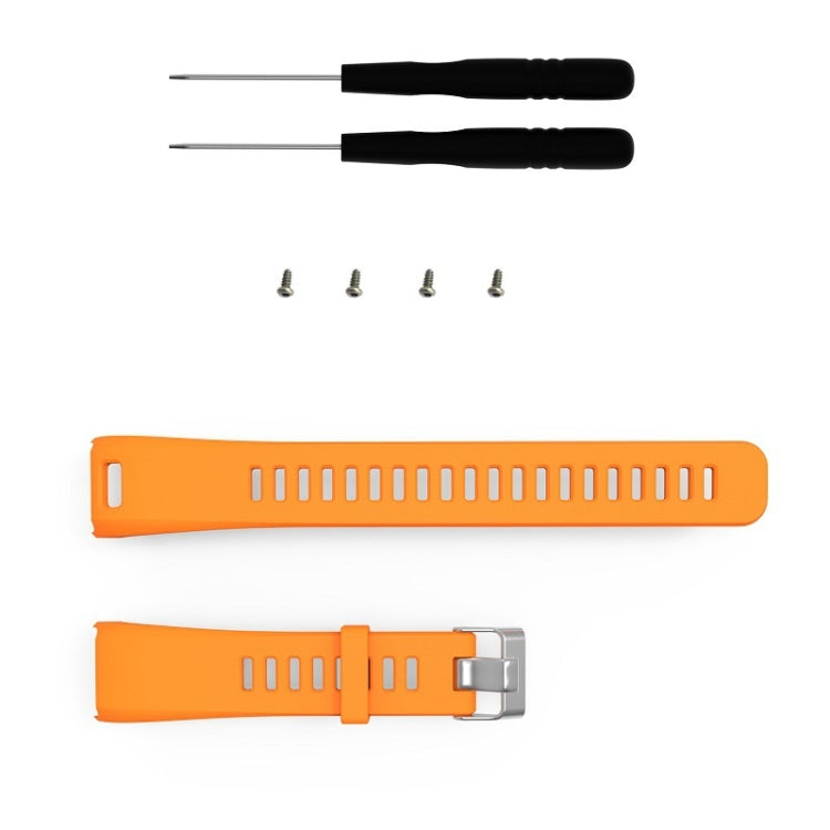 Silicone Sport Watch Band for Garmin Vivosmart HR(Orange)