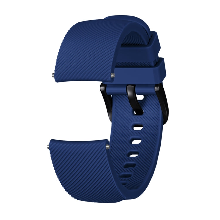Crazy Horse Texture Silicone Watch Band for Huami Amazfit Bip Lite Version 20mm (Dark Blue)