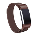 Stainless Steel Magnet Watch Band for FITBIT Charge 3, Size:Small, 187x18mm(Coffee)