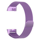Stainless Steel Magnet Watch Band for FITBIT Charge 3, Size:Small, 187x18mm(Light Purple)