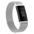 Stainless Steel Magnet Watch Band for FITBIT Charge 3, Size:Small, 187x18mm(Silver)