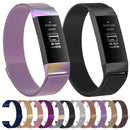 Stainless Steel Magnet Watch Band for FITBIT Charge 3, Size:Small, 187x18mm(Light Purple)