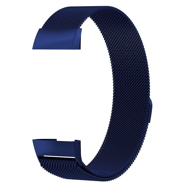 Stainless Steel Magnet Watch Band for FITBIT Charge 3, Size:Large, 217x18mm(Blue)
