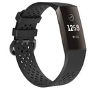 Square Hole Adjustable Sport Watch Band for FITBIT Charge 3(Black)