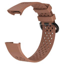 Square Hole Adjustable Sport Watch Band for FITBIT Charge 3(Coffee)