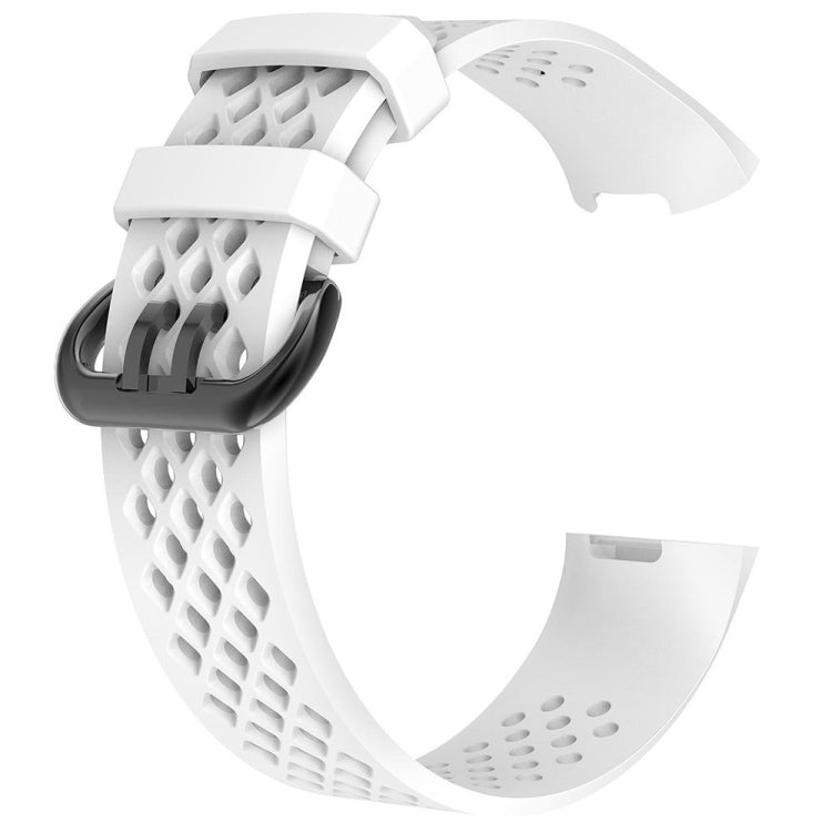 Square Hole Adjustable Sport Watch Band for FITBIT Charge 3(White)
